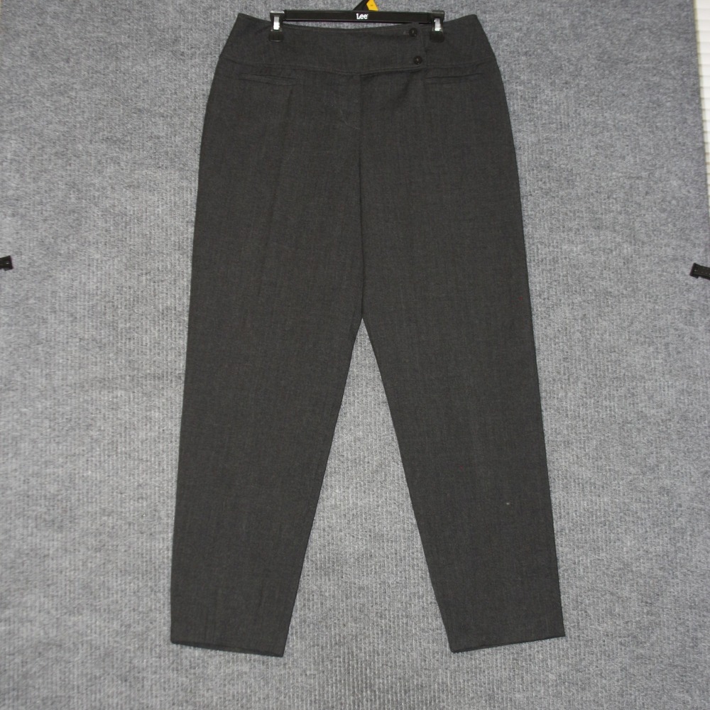 Harve Benard Holtzman Dress Pants Womens 14 Charcoal‎ Gray Wool Blend Business